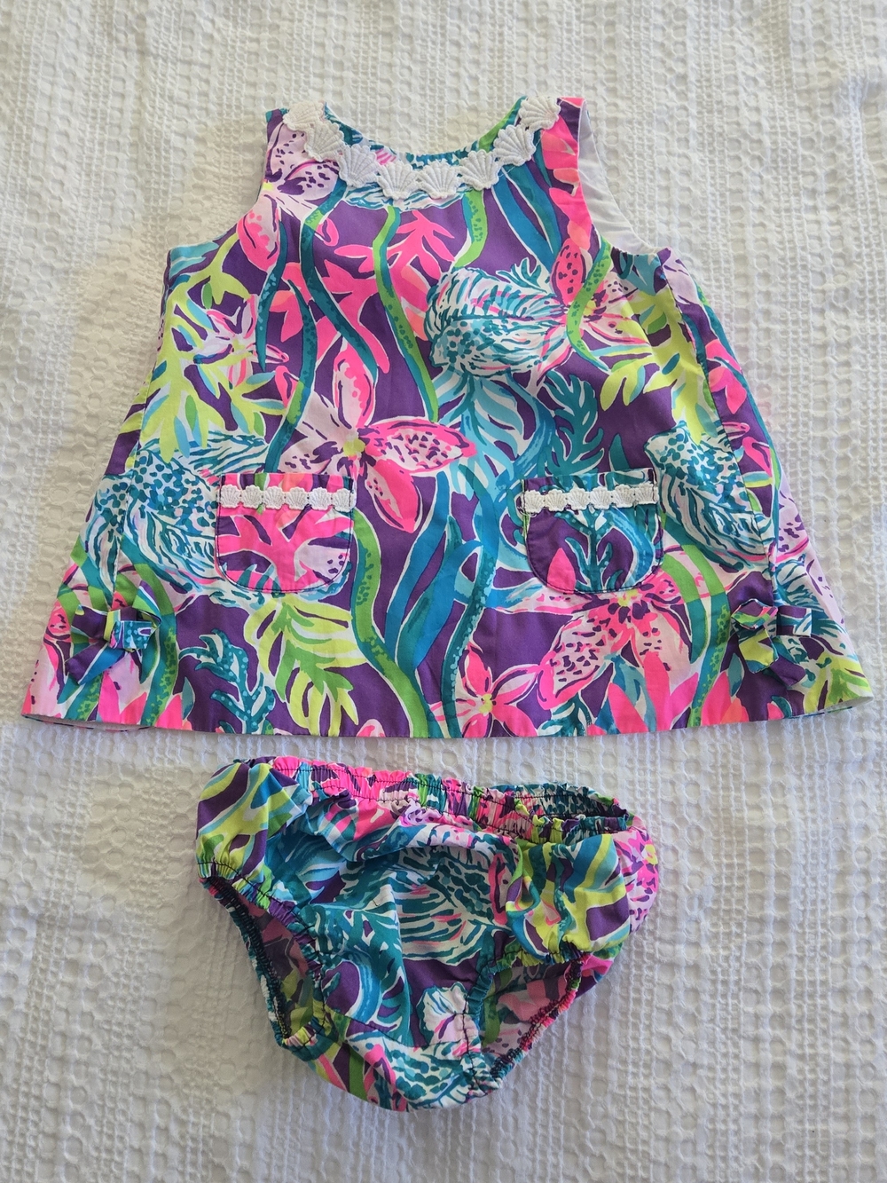 Tropical Floral Tank Top & Bloomers Set - Bright Multi